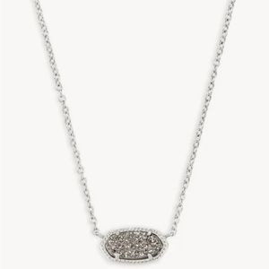 Elisa Silver Pendant Necklace in Platinum Drusy